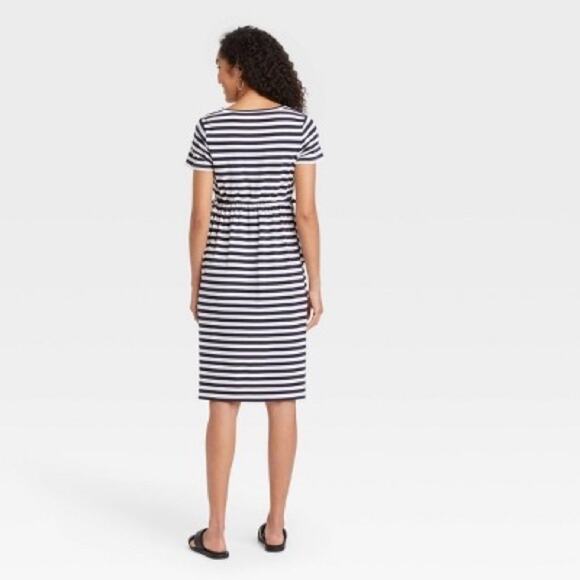 NWT Isabel Maternity‎ Navy Stripe Dress - Picture 2 of 8